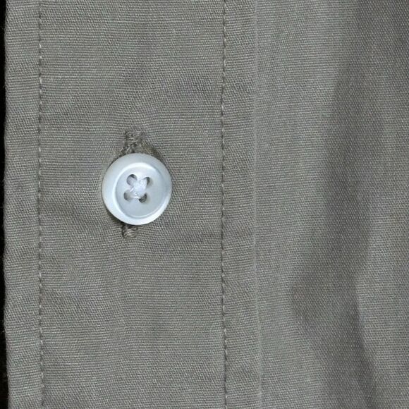 Yves Saint Laurent Button Up Shirt YSL Vintage Men's 15 32-33 Tan Long Sleeve - Picture 7 of 11